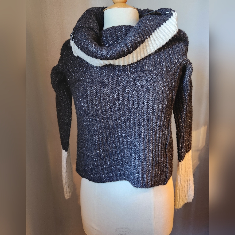 Cozy Gray and Cream Women's Sweater